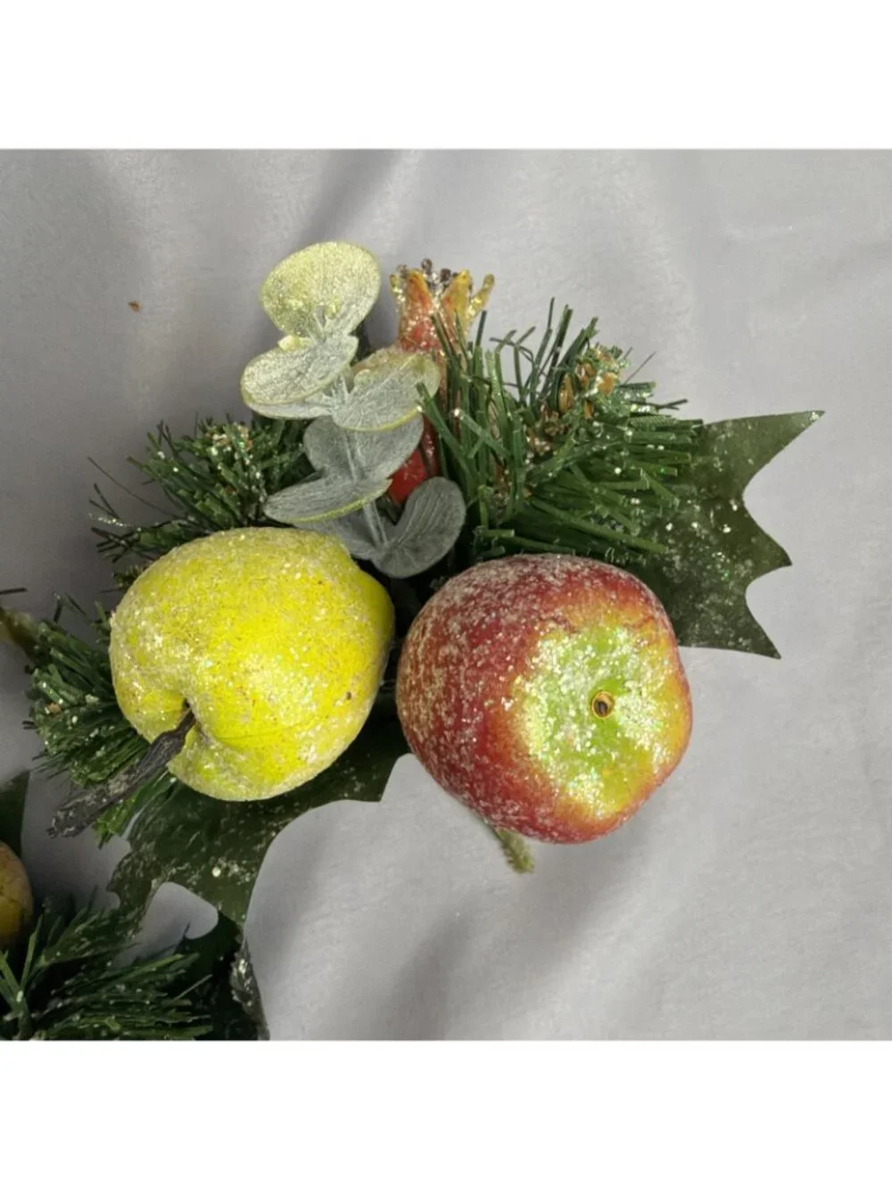 Lot Vintage Christmas Holiday Plastic Floral Wreath Picks Sugar Bead Fruit Berry